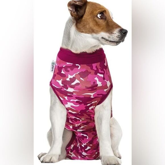 Suitical Dog Surgery Recovery Suit with Clip-Up System - pink camo - Picture 8 of 11